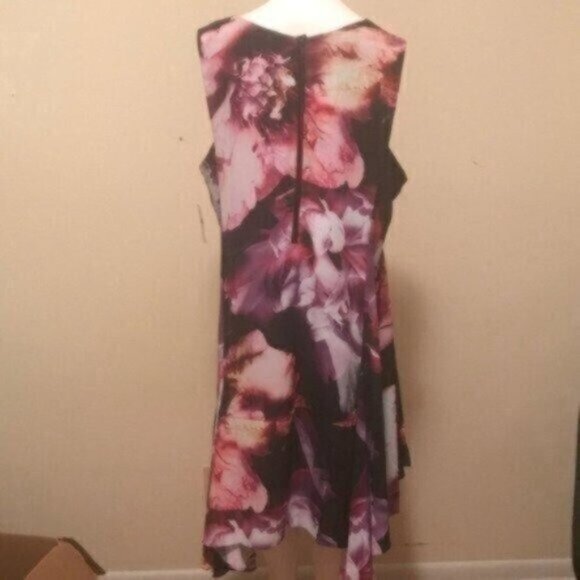 NWT Julia Jordan Abstract Floral Sleeveless Hanky Hem Dress - Picture 4 of 5